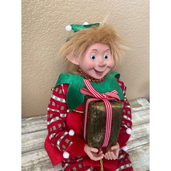Jingles & Joy Christmas Elf Posable Shelf Sitter 20” Holiday Mantle Decor NEW - Picture 6 of 12